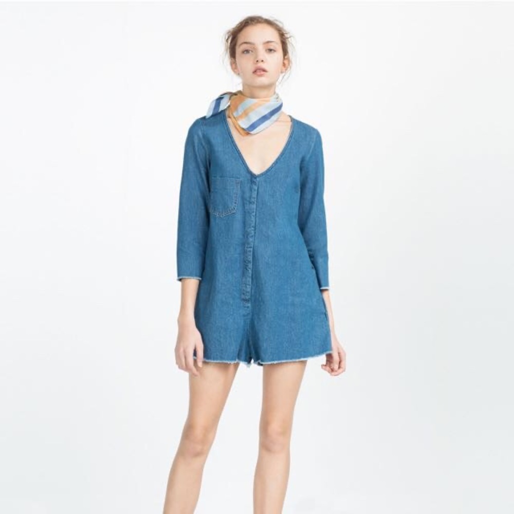 Zara Trafaluc Denim Makers Woman’s Romper